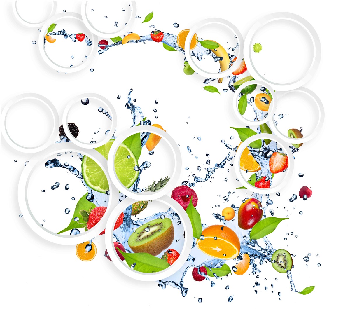 Fototapeta owoce i biała okrągłość