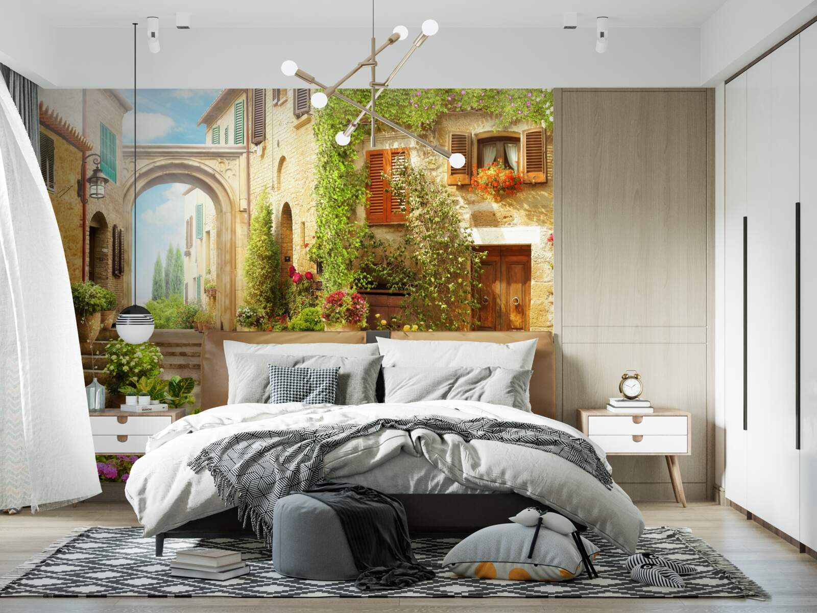 Fototapeta kącik z kwiatami na ulicy