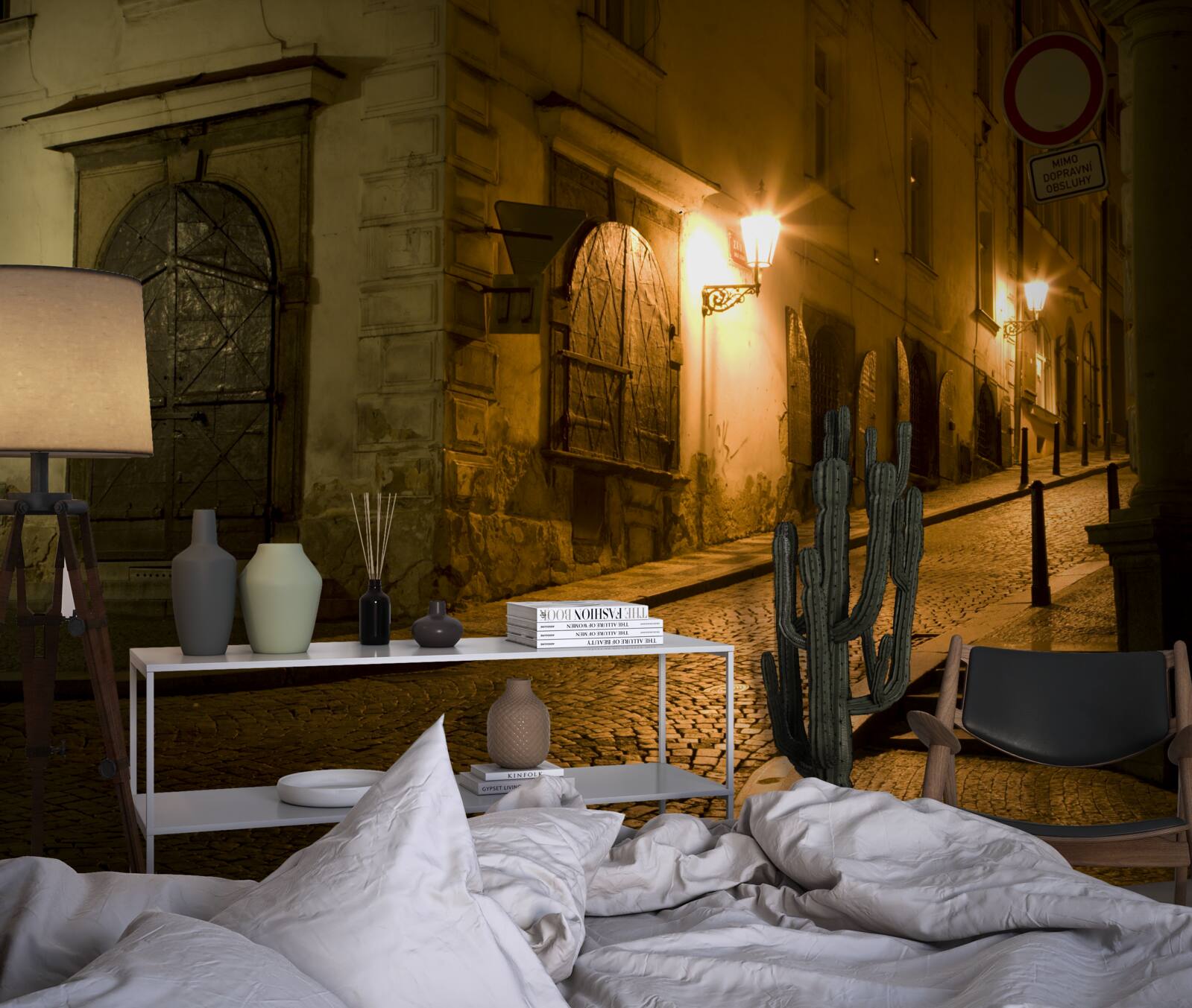 Fototapeta stara praga pod osłoną nocy