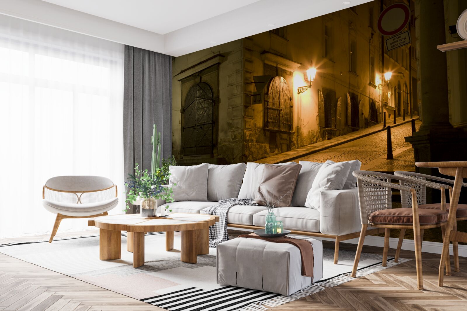 Fototapeta stara praga pod osłoną nocy