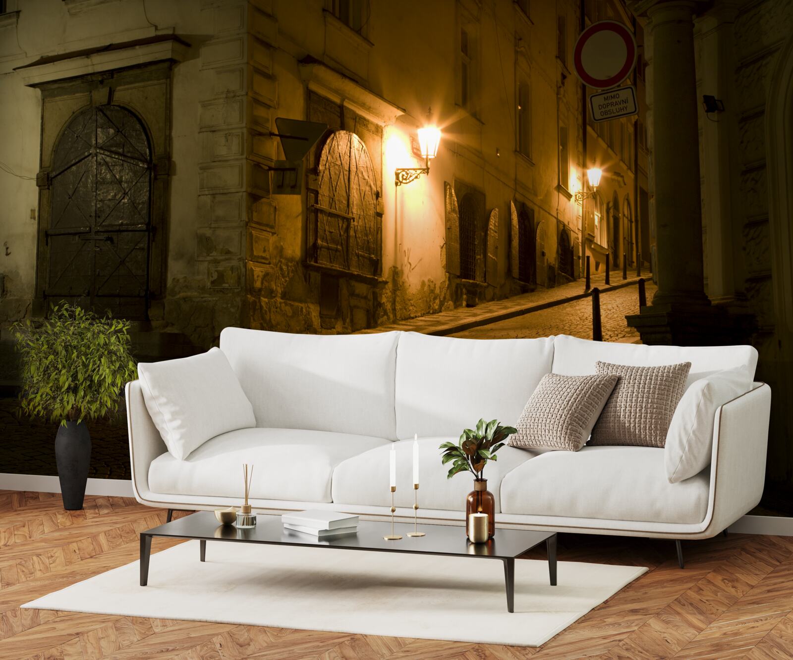 Fototapeta stara praga pod osłoną nocy