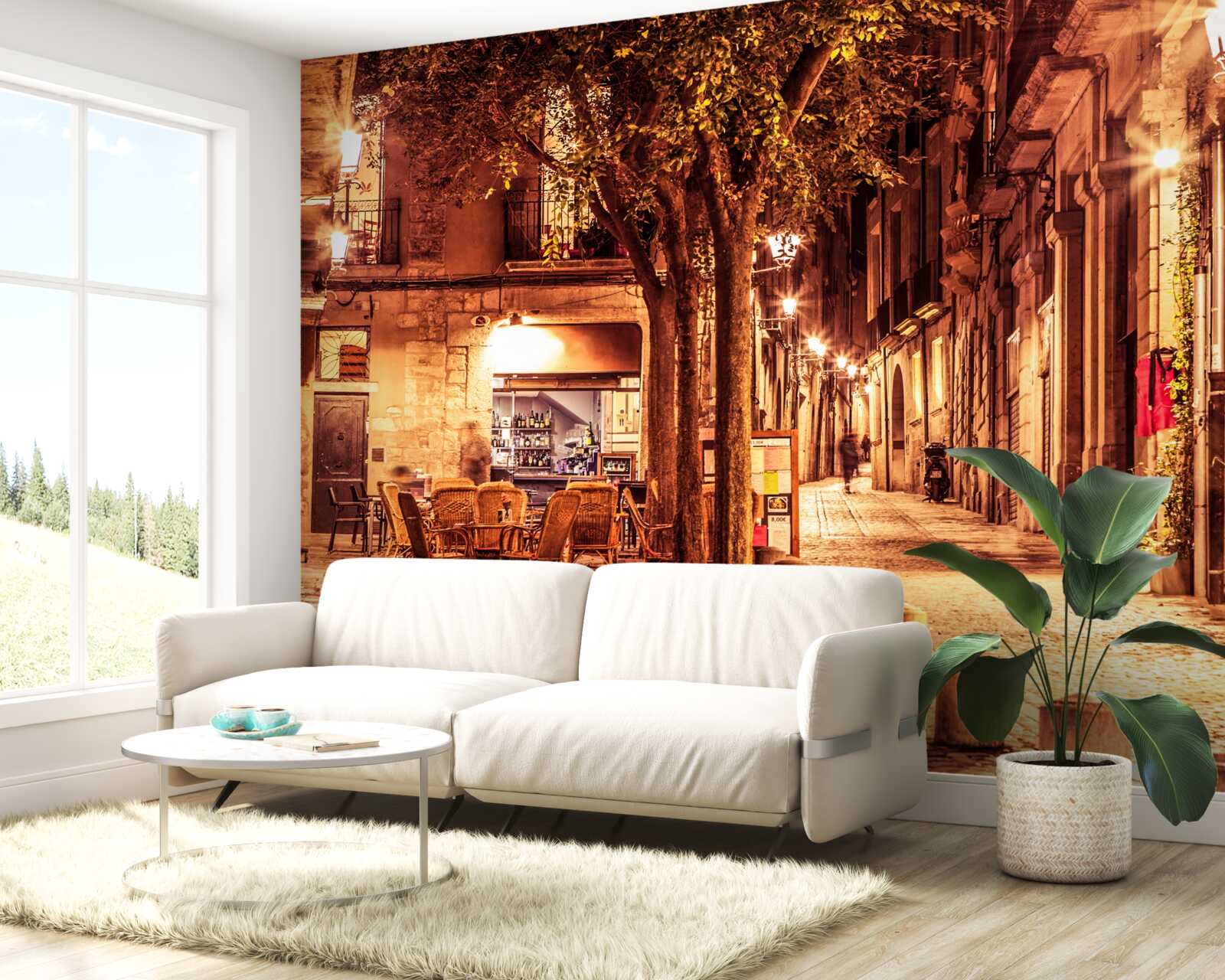 Fototapeta wieczorna ulica starożytnego miasta