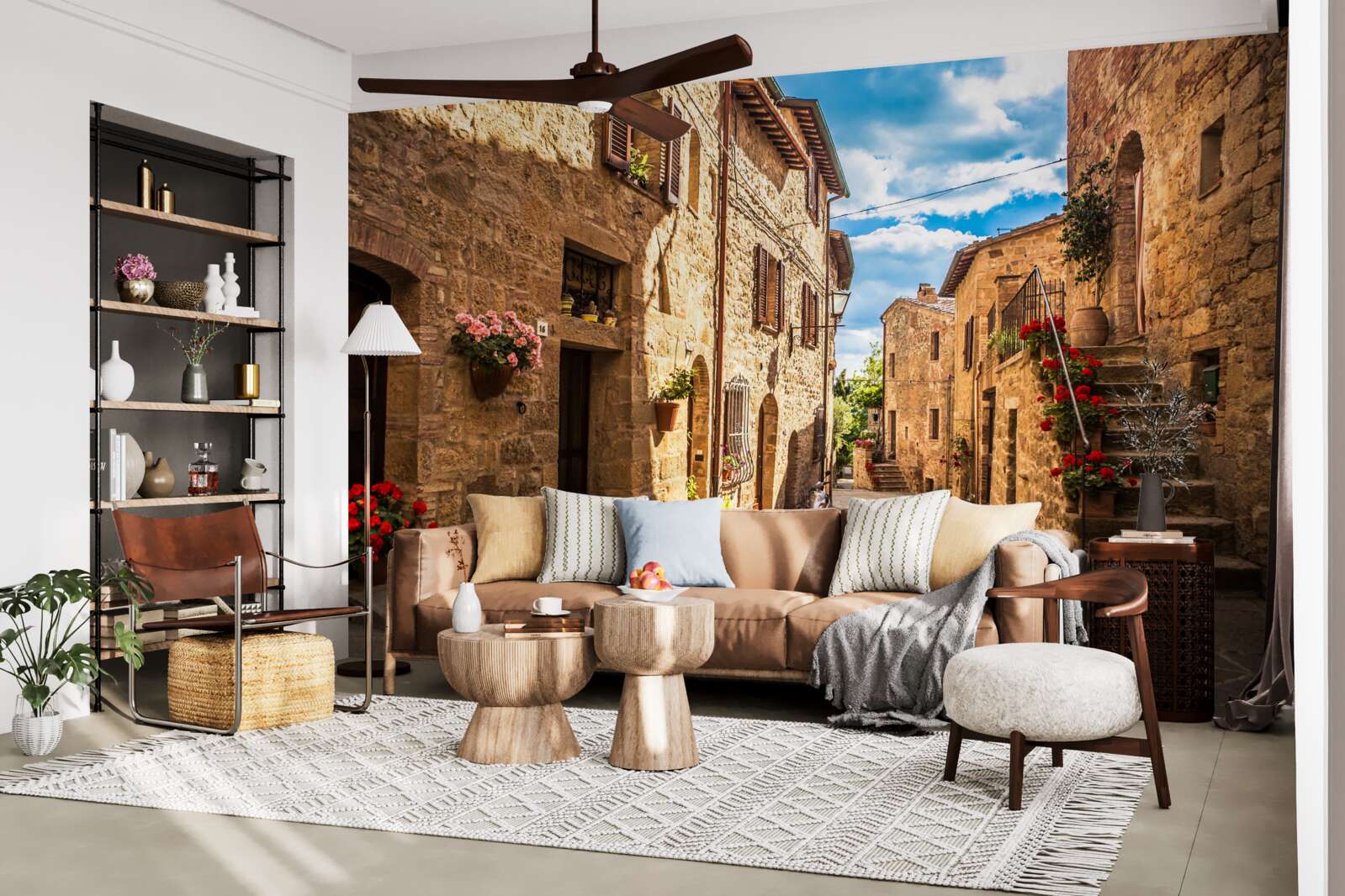 Fototapeta toskańska ulica w letni jasny dzień