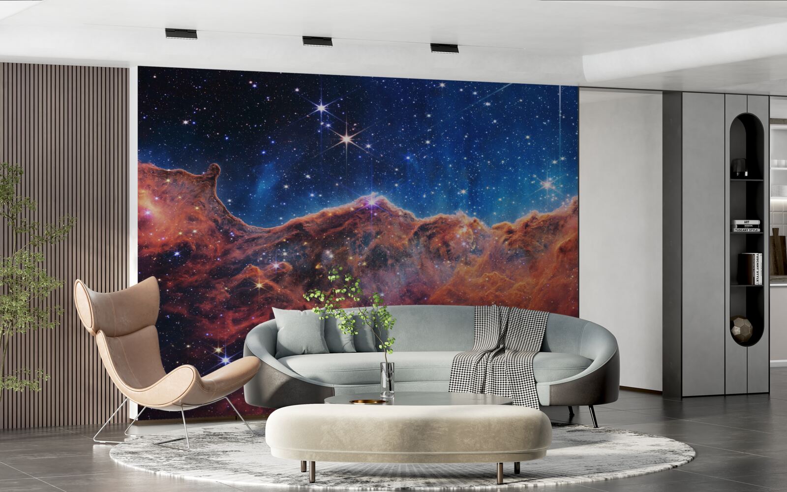 Fototapeta usypane gwiazdami kosmiczne chmury