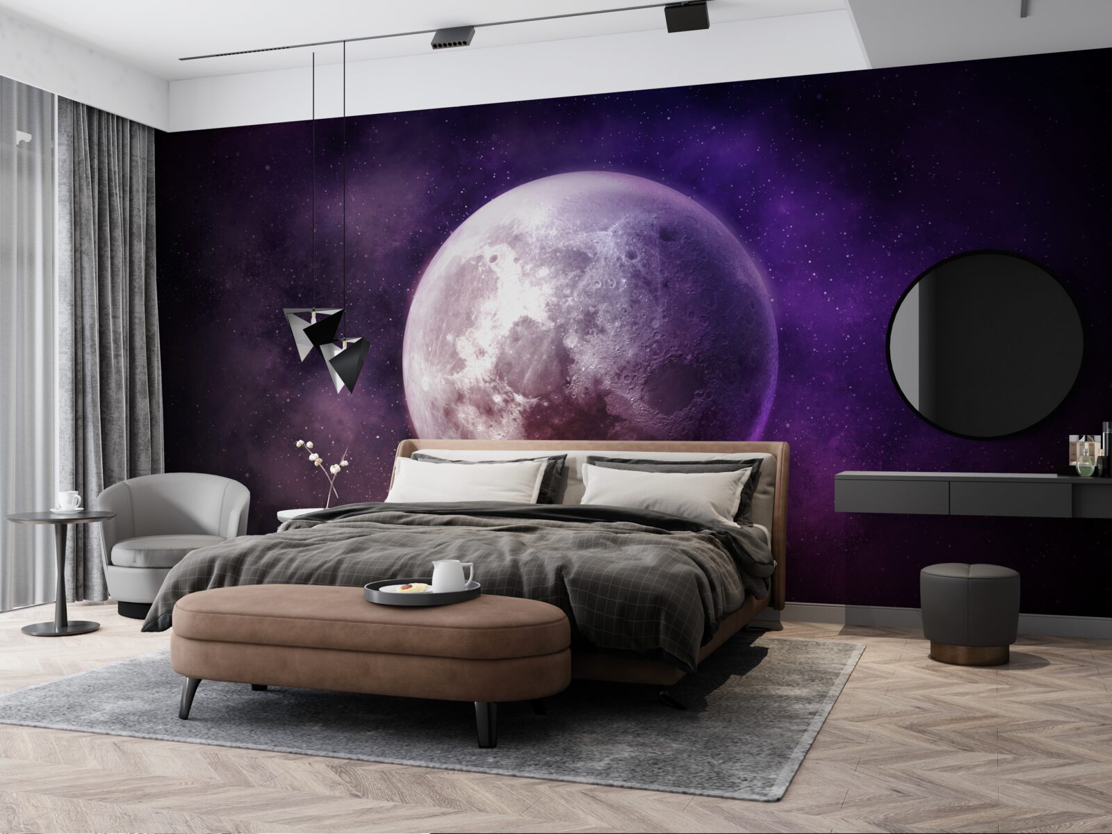 Fototapeta fioletowe niuanse księżyca
