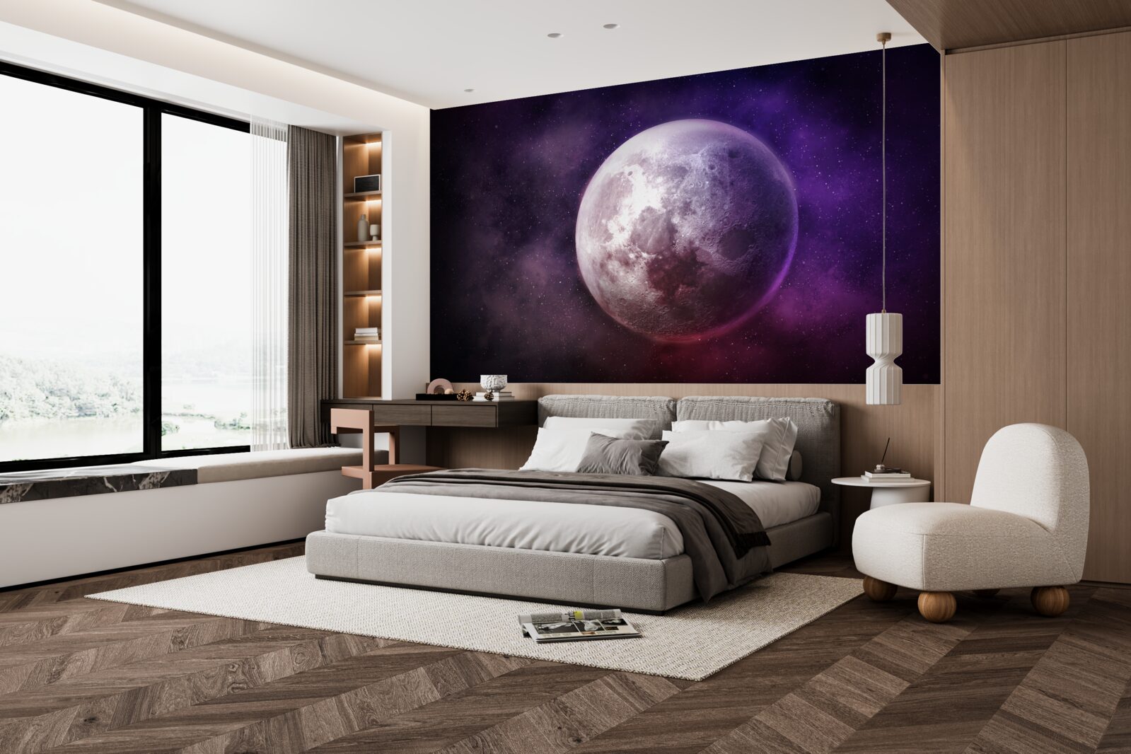 Fototapeta fioletowe niuanse księżyca