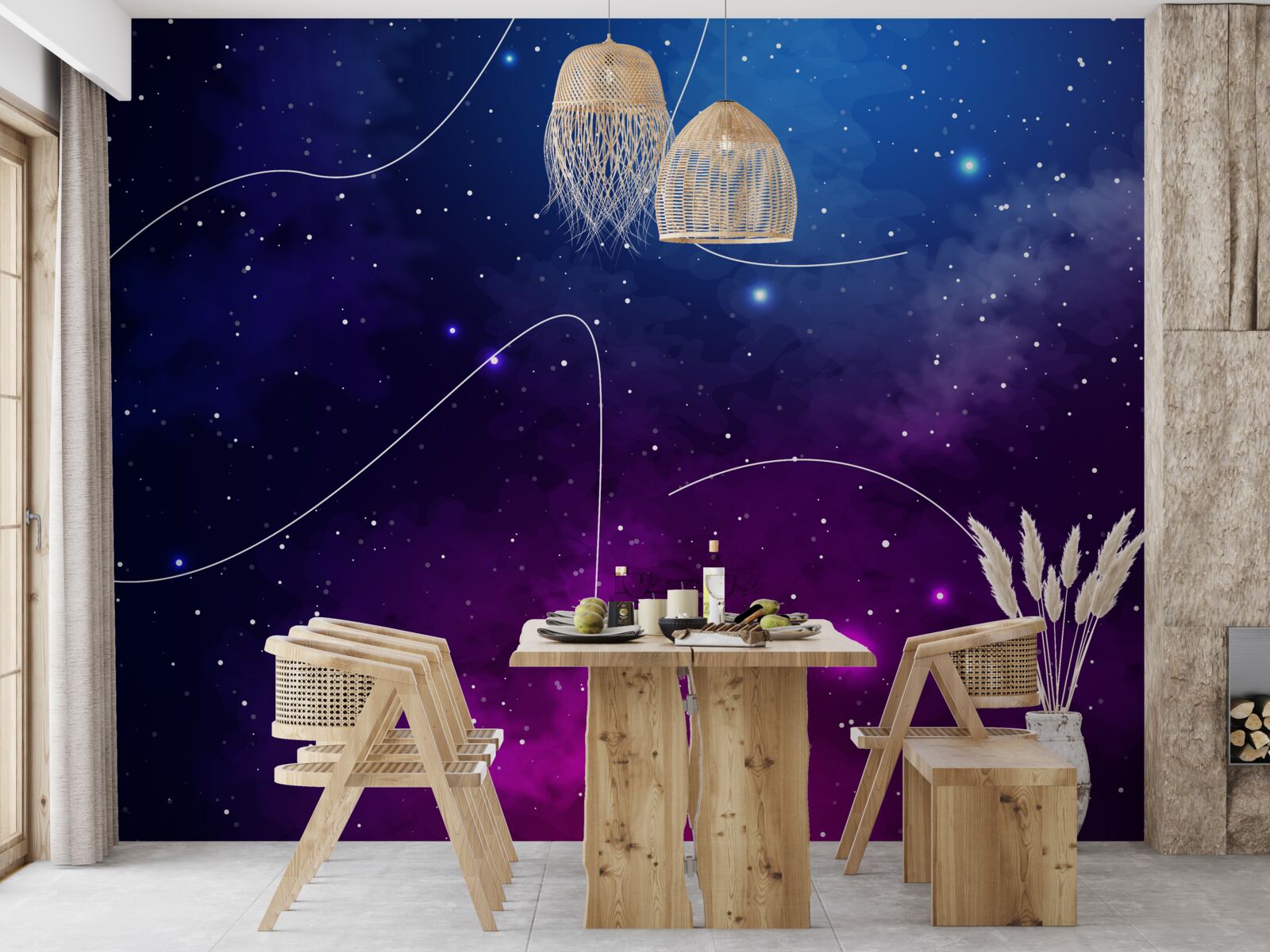 Fototapeta noc pogrążona w kosmicznej ciemności