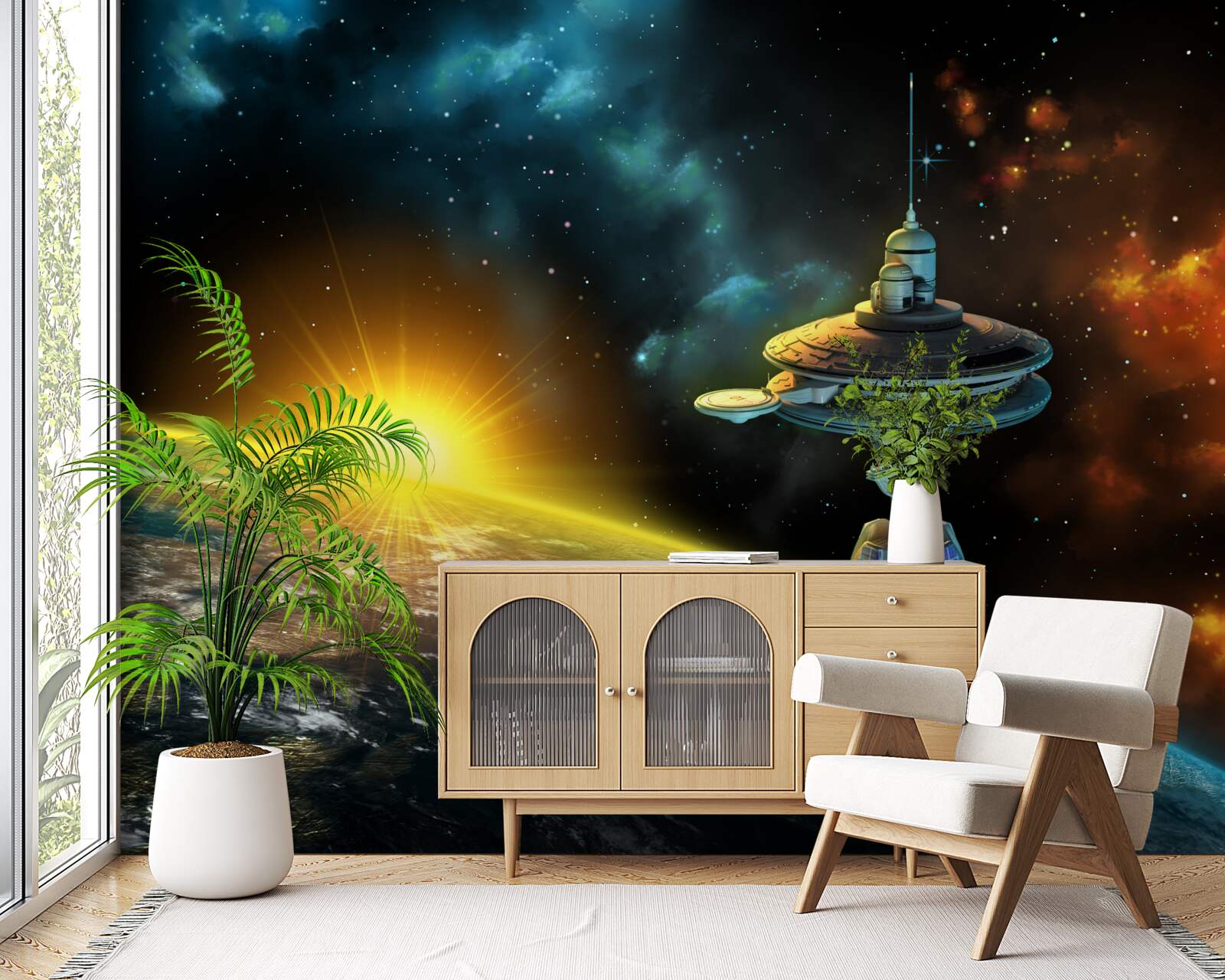 Fototapeta stacja kosmiczna na orbicie