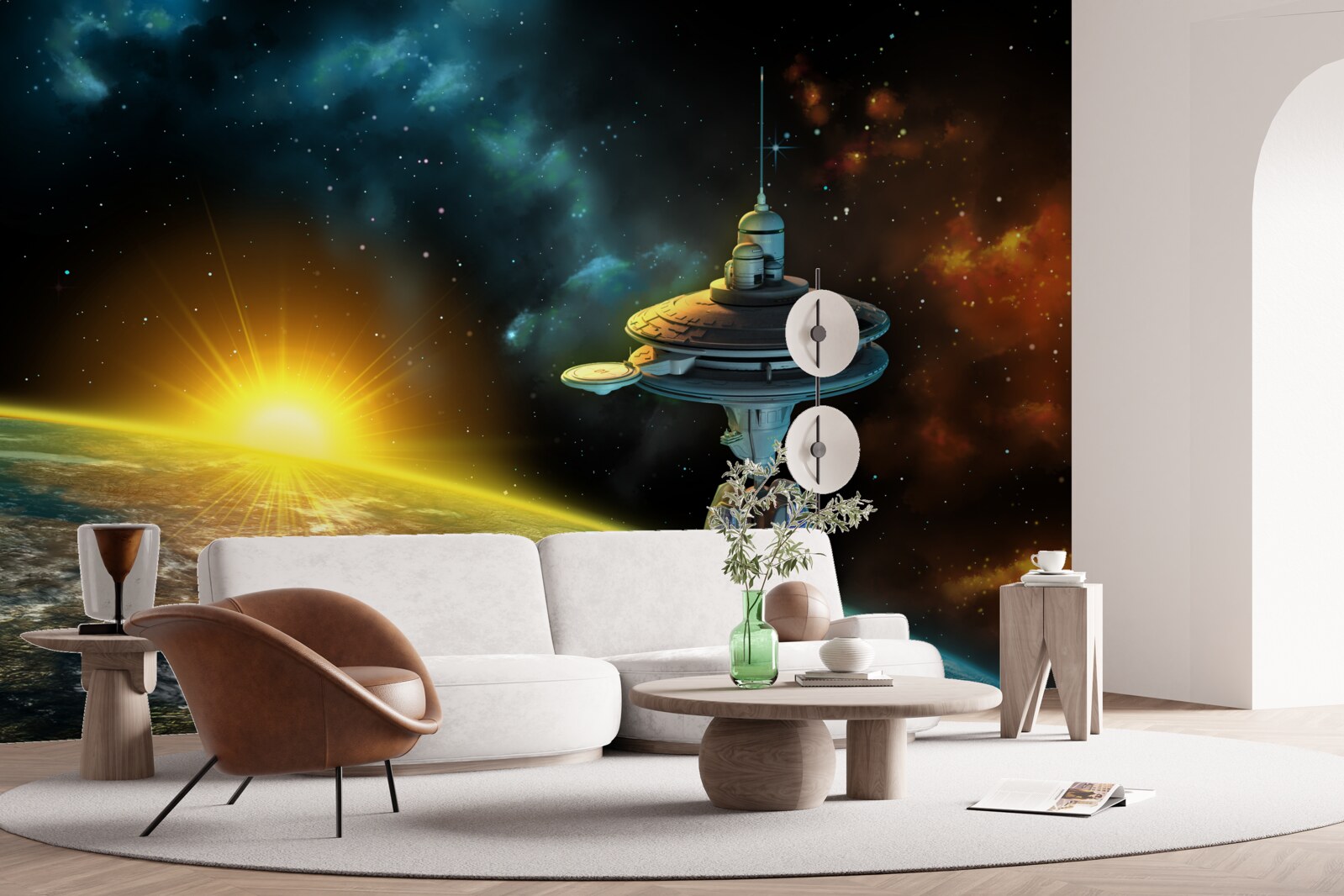 Fototapeta stacja kosmiczna na orbicie