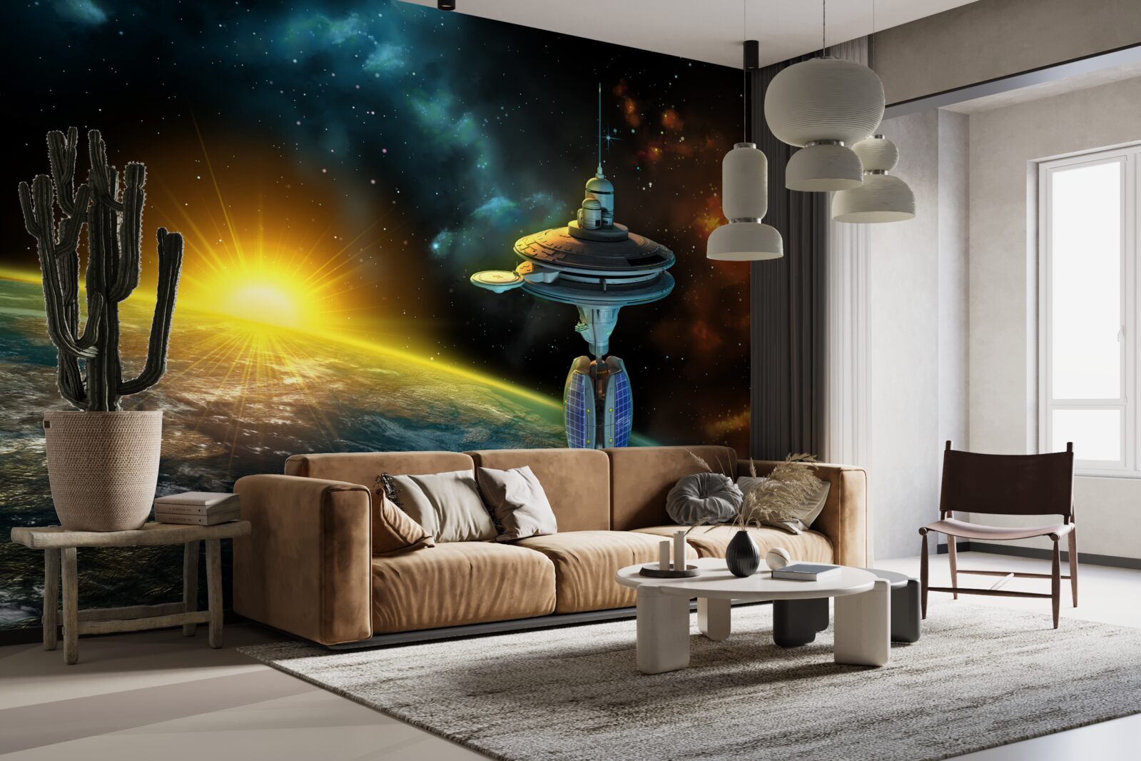 Fototapeta stacja kosmiczna na orbicie