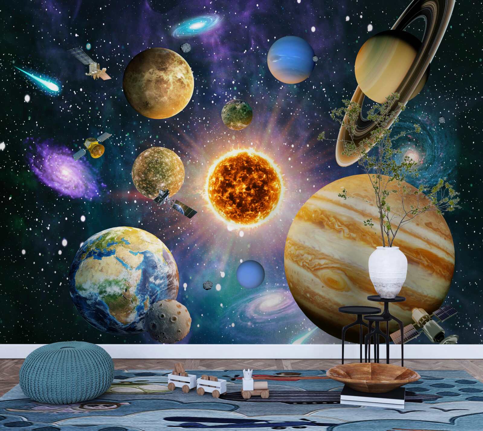 Fototapeta kształty i odcienie planet są różnorodne