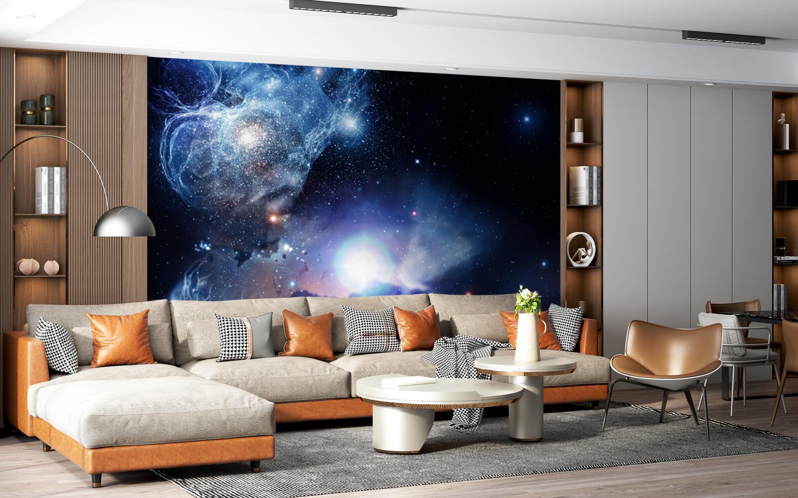 Fototapeta hipnotyzująca świetlista przestrzeń niebiańska