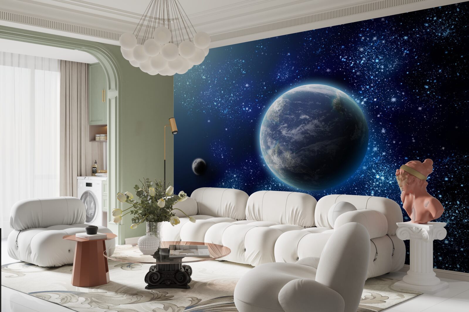 Fototapeta przestrzeń jako tło dla planety