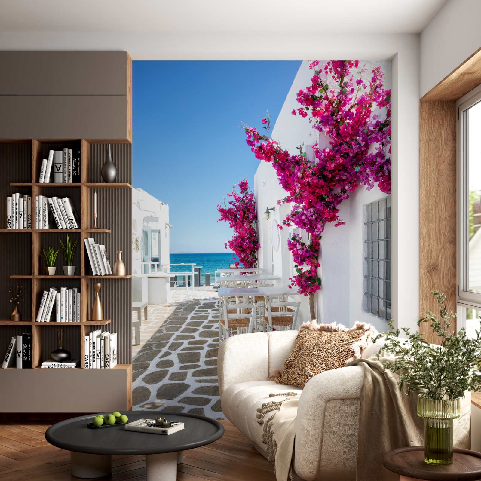 Fototapeta ulica morska pomalowana na biało