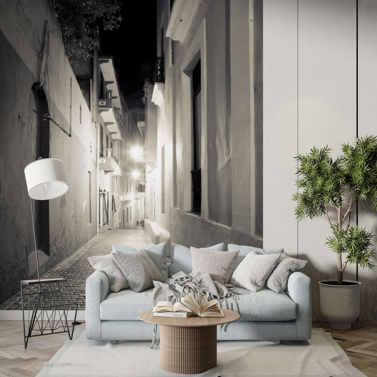 Fototapeta nocna ulica bez ludzi