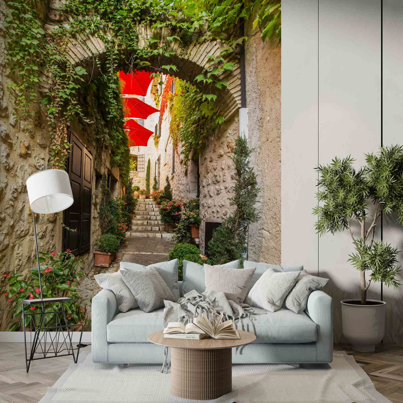 Fototapeta Łuk wykonany z kamienia na starożytnej ulicy