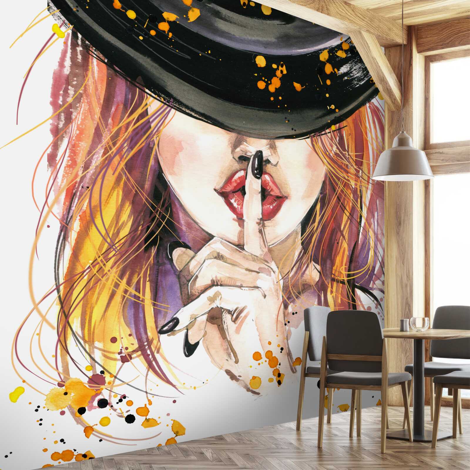 Fototapeta kobieta w ciemnym kapeluszu