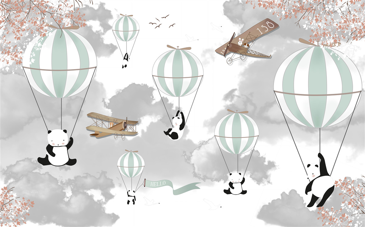 Fototapeta pandy i balony