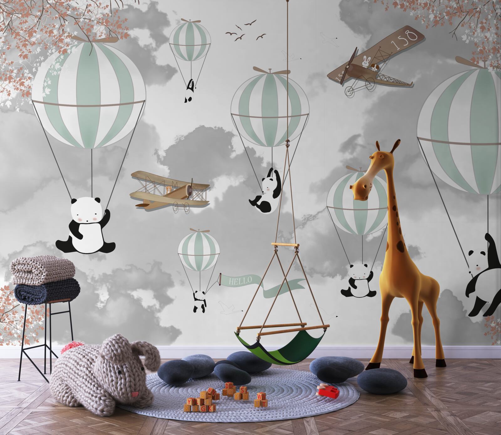 Fototapeta pandy i balony