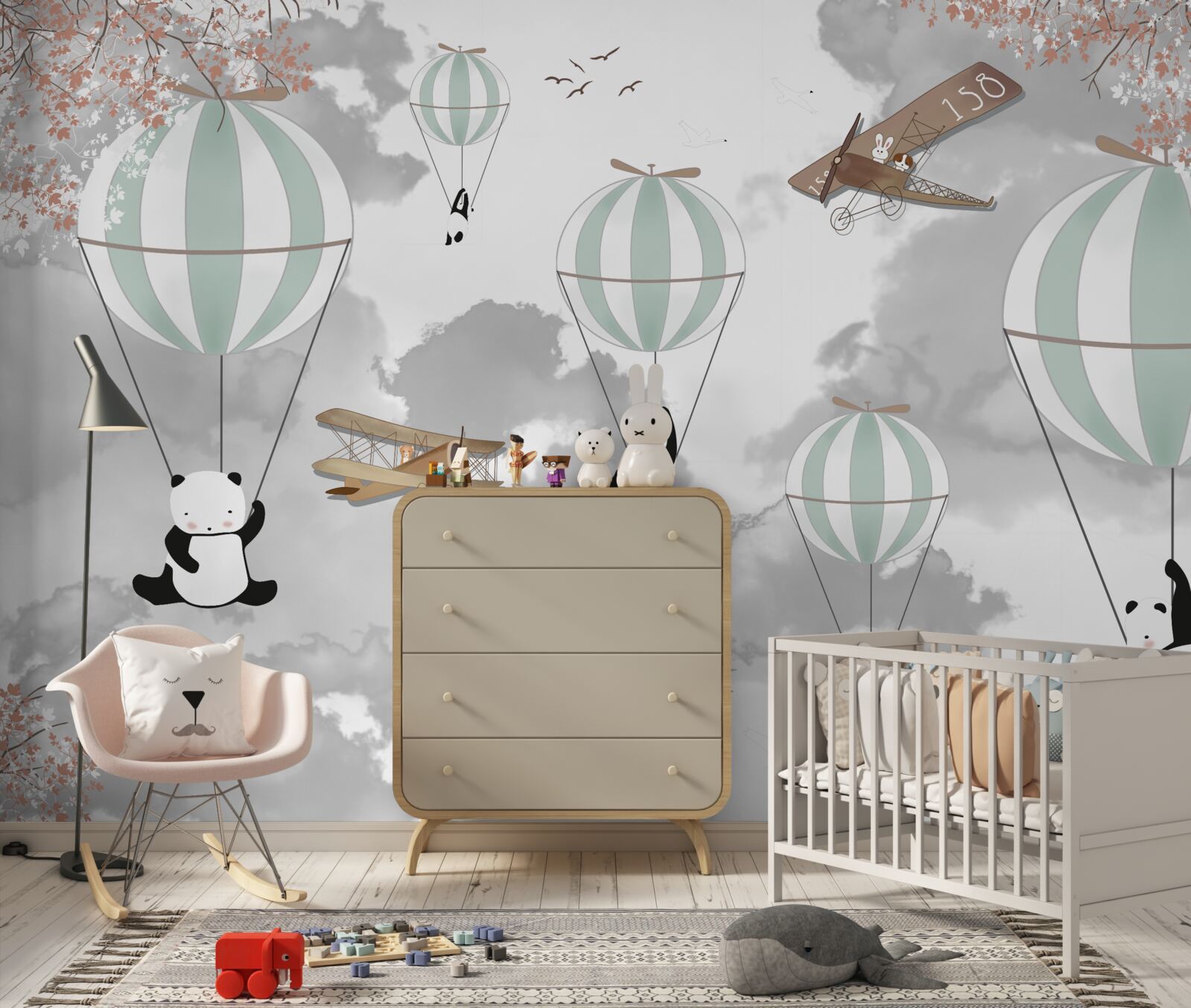 Fototapeta pandy i balony