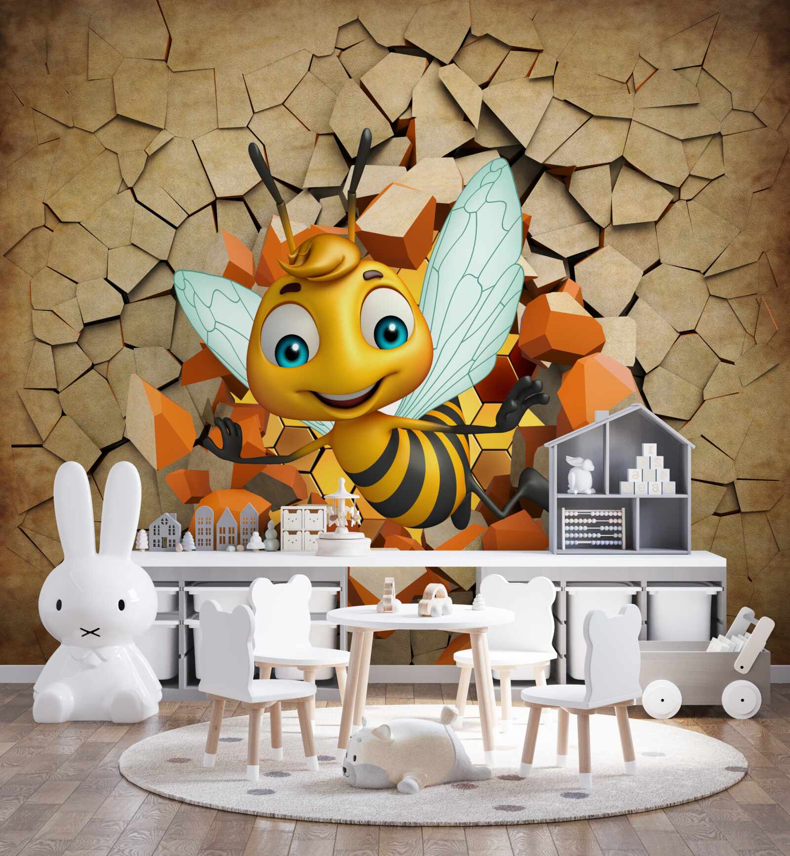 Fototapeta urocza pszczółka z uśmiechem