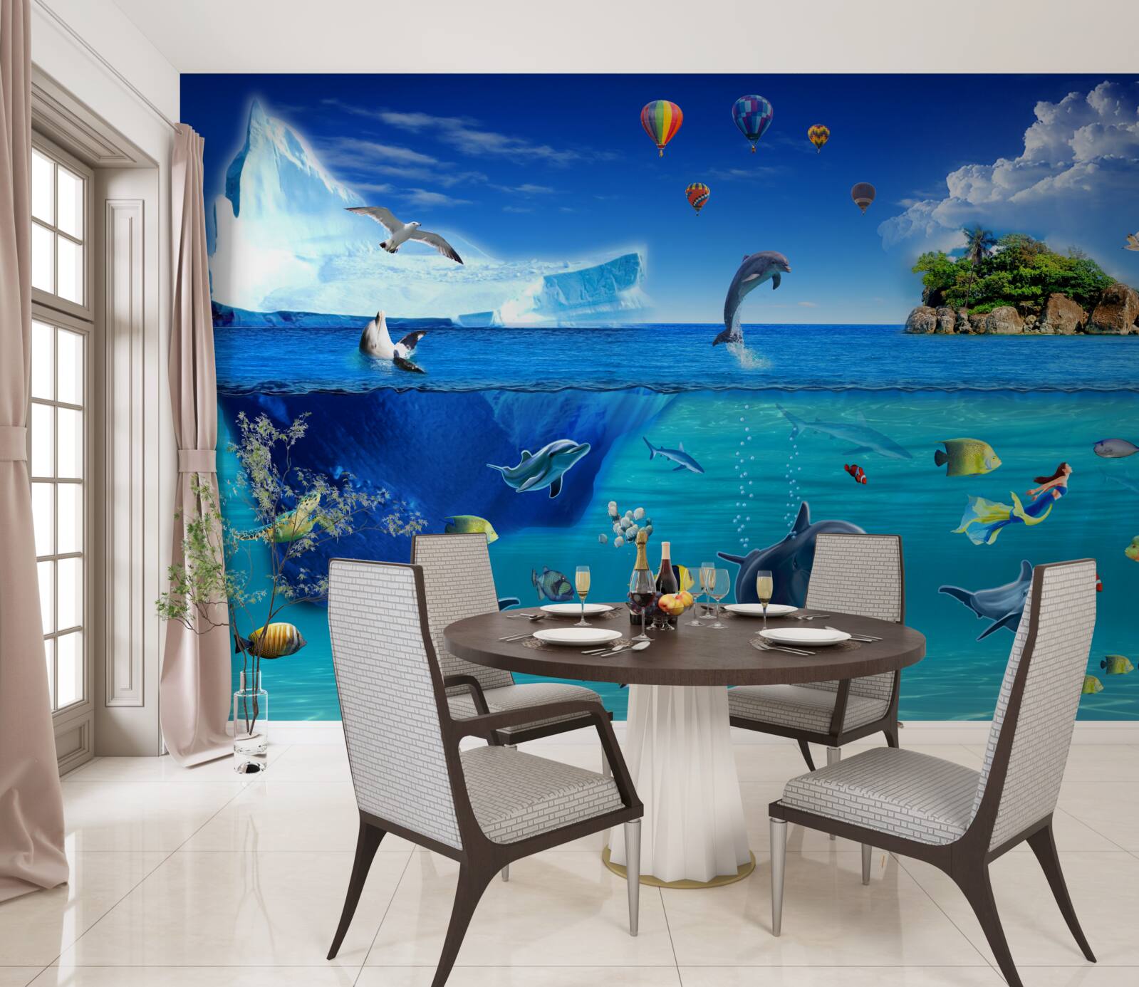 Fototapeta lodowe góry i głębokie morze