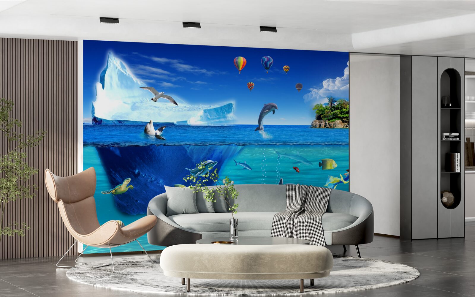 Fototapeta lodowe góry i głębokie morze