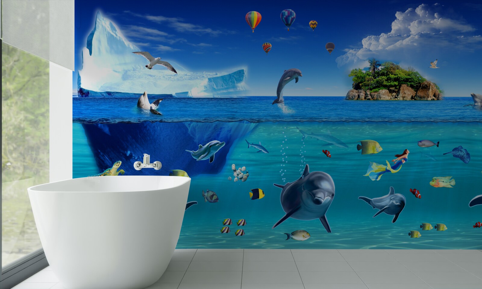 Fototapeta lodowe góry i głębokie morze