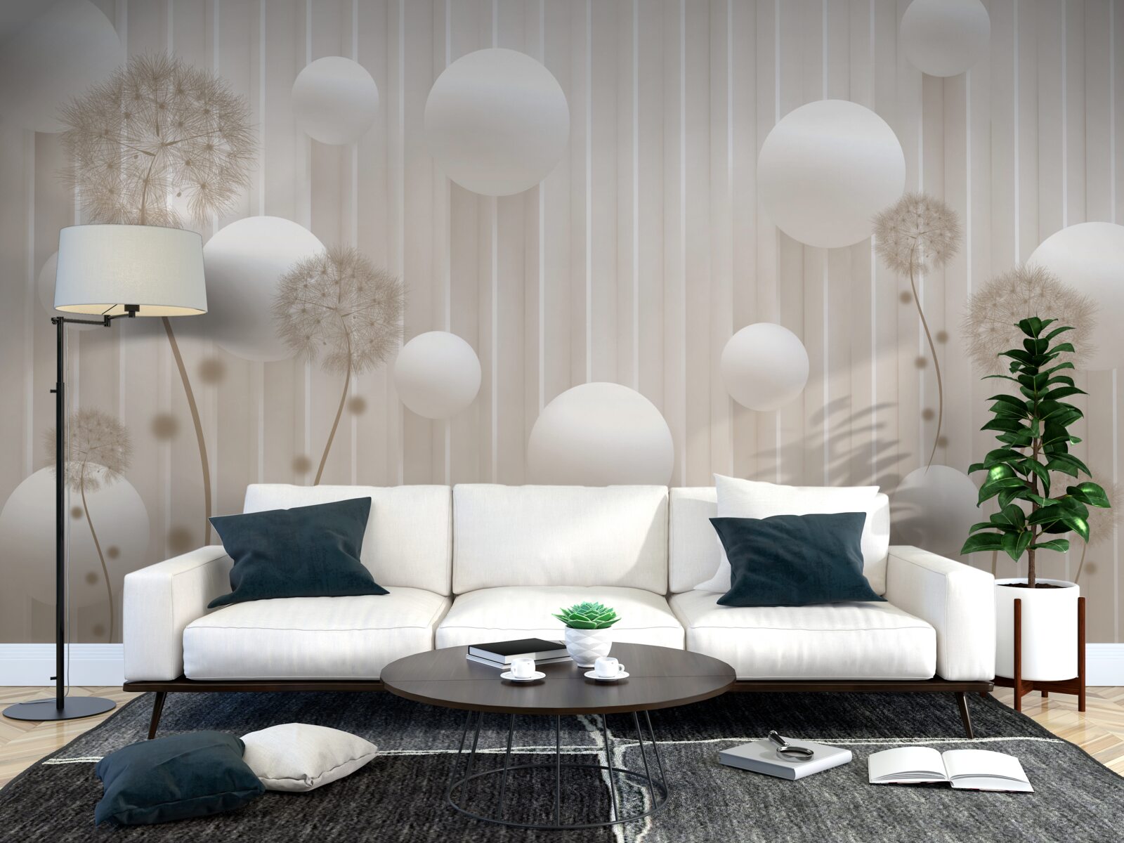 Fototapeta kulki i mlecze w odcieniach jasnego różu