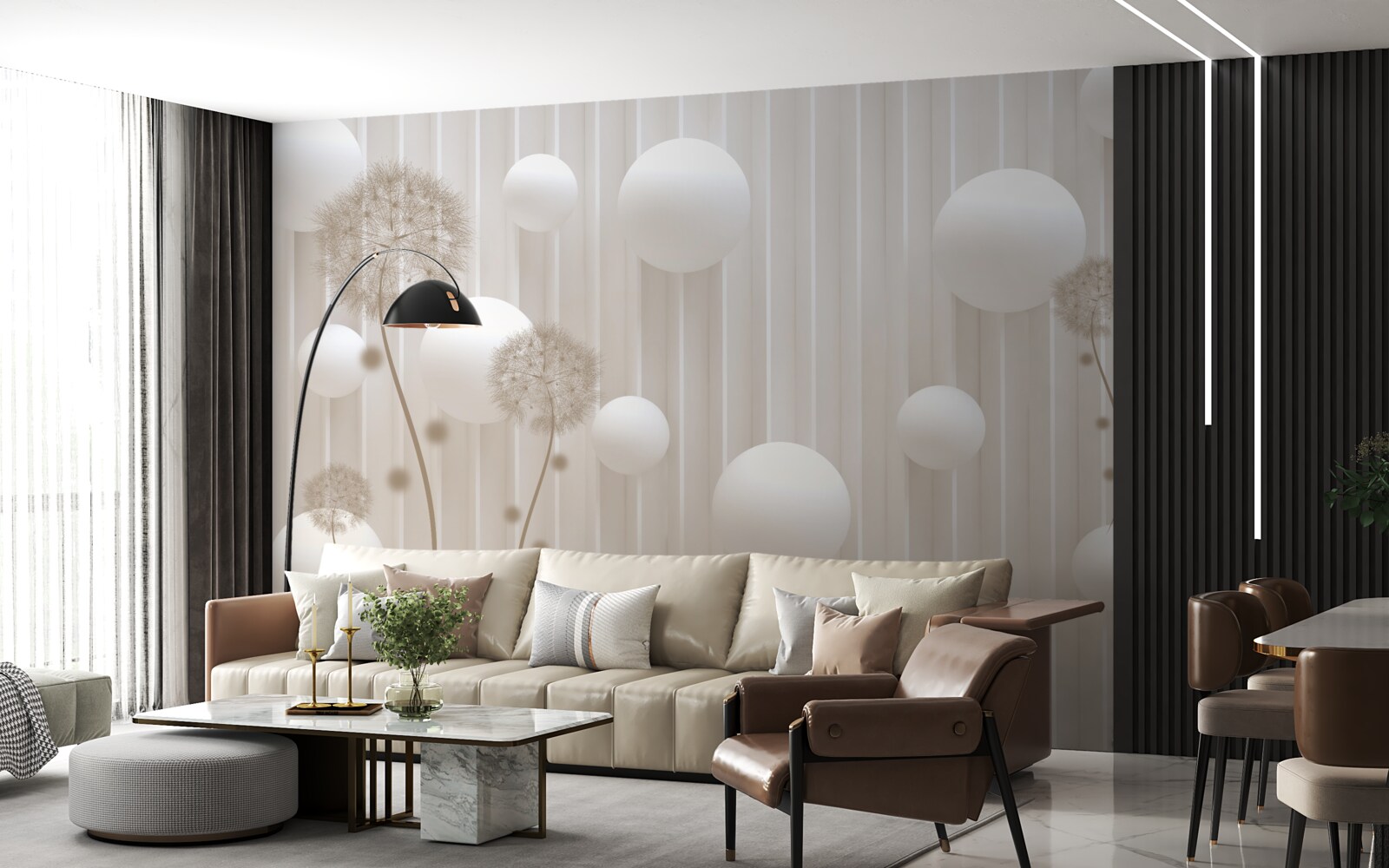 Fototapeta kulki i mlecze w odcieniach jasnego różu