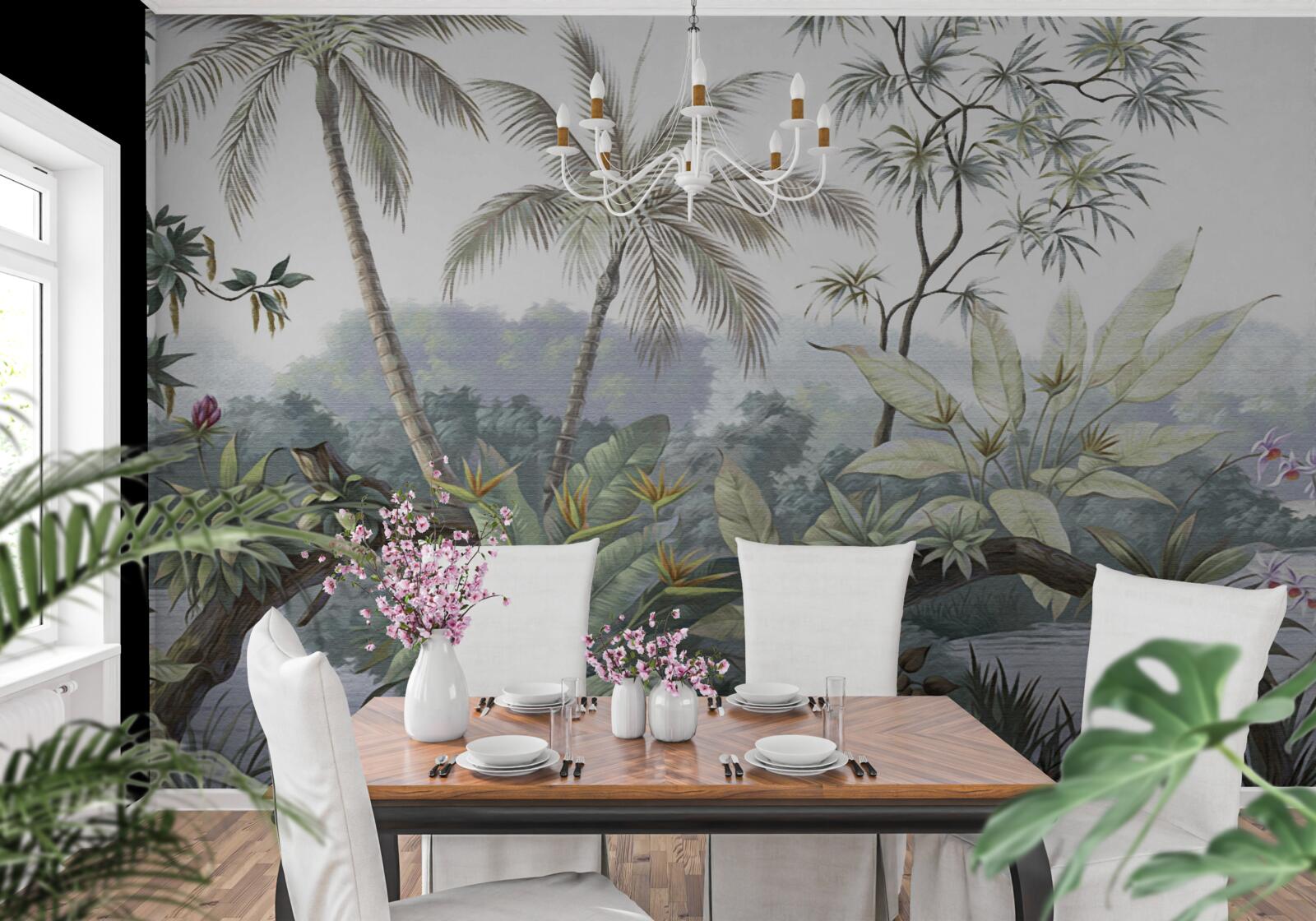 Fototapeta rośliny w dżungli po deszczu