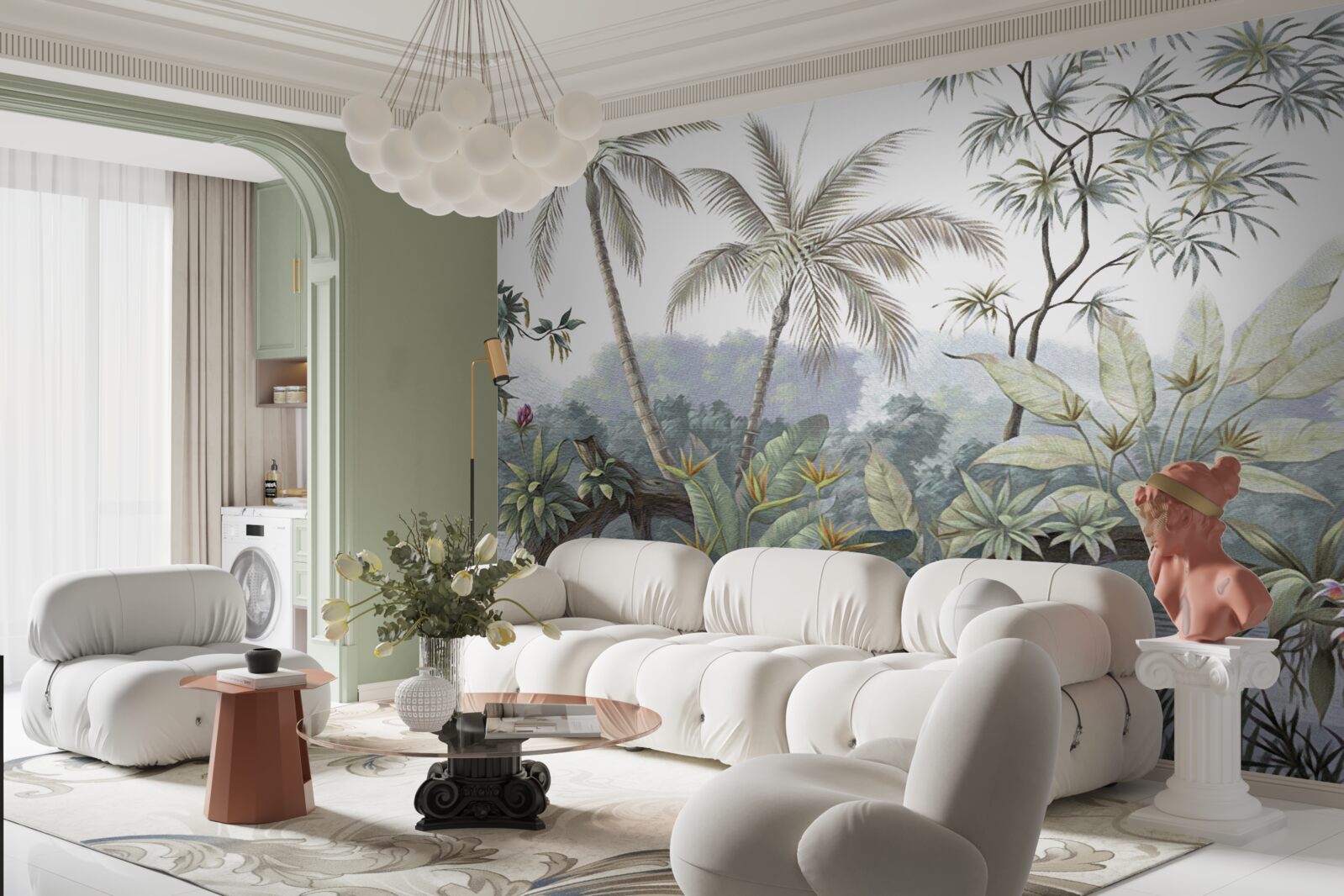 Fototapeta rośliny w dżungli po deszczu