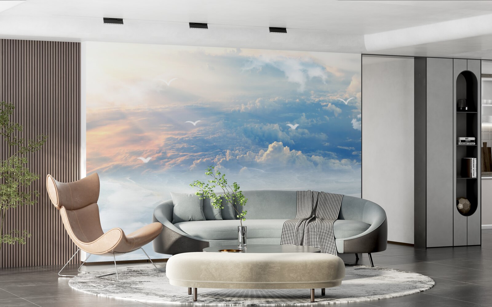 Fototapeta chmury pokryte miękkim puchem leżą spokojnie