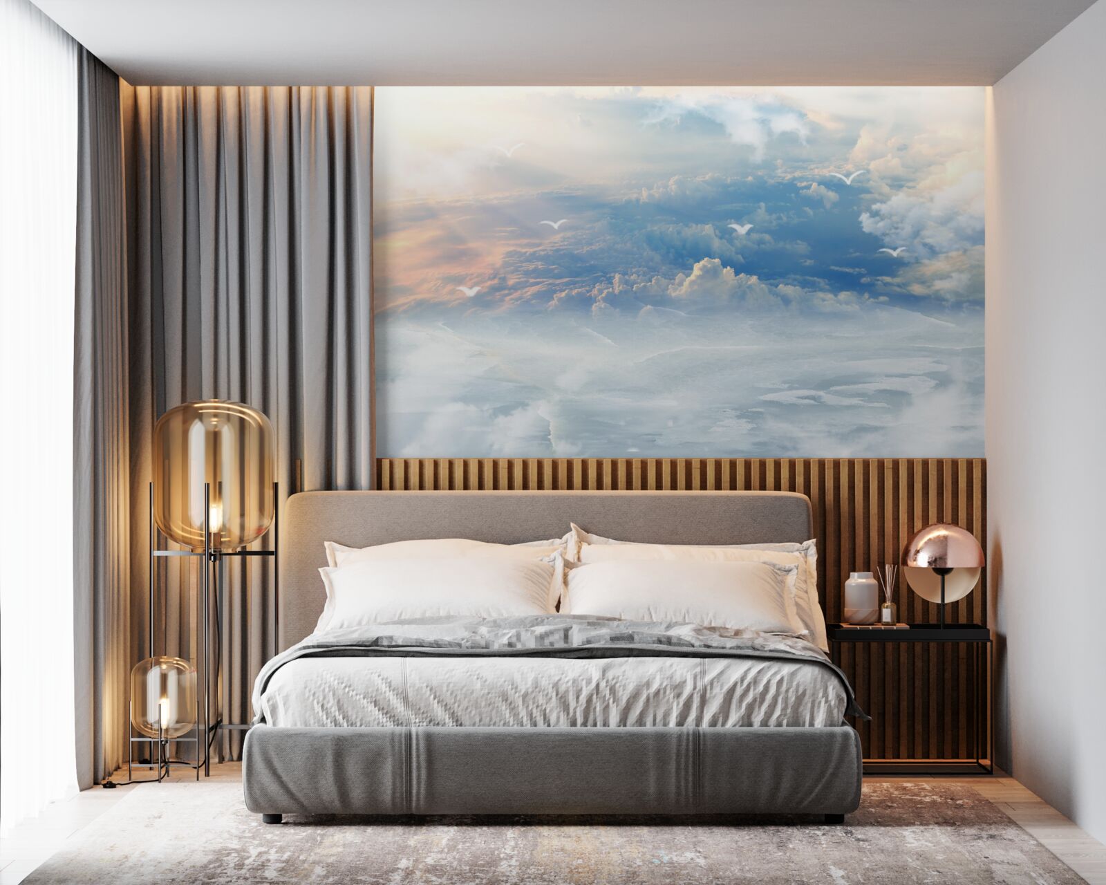 Fototapeta chmury pokryte miękkim puchem leżą spokojnie