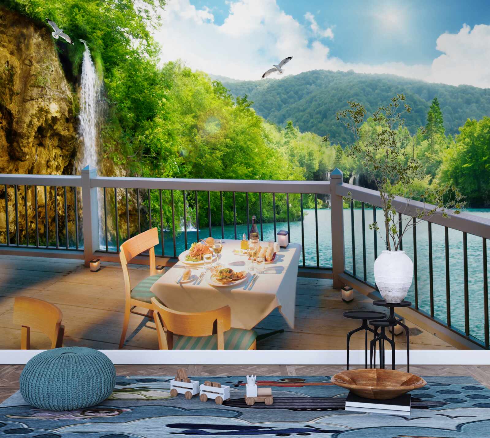 Fototapeta Śniadanie z oszałamiającą scenerią