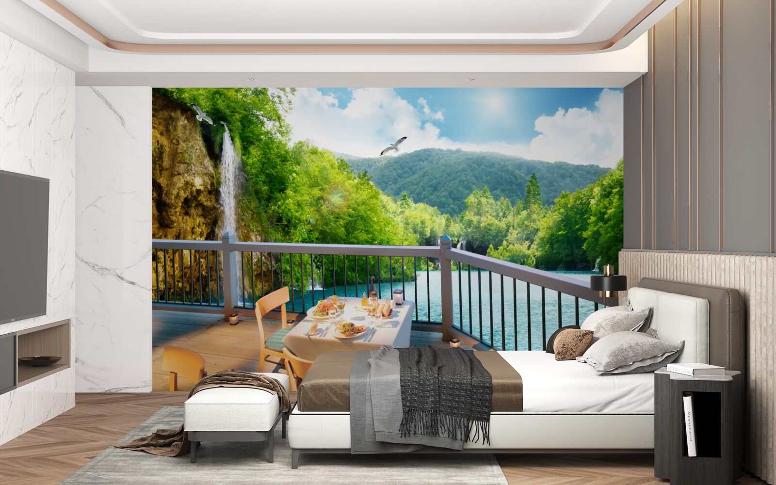 Fototapeta Śniadanie z oszałamiającą scenerią