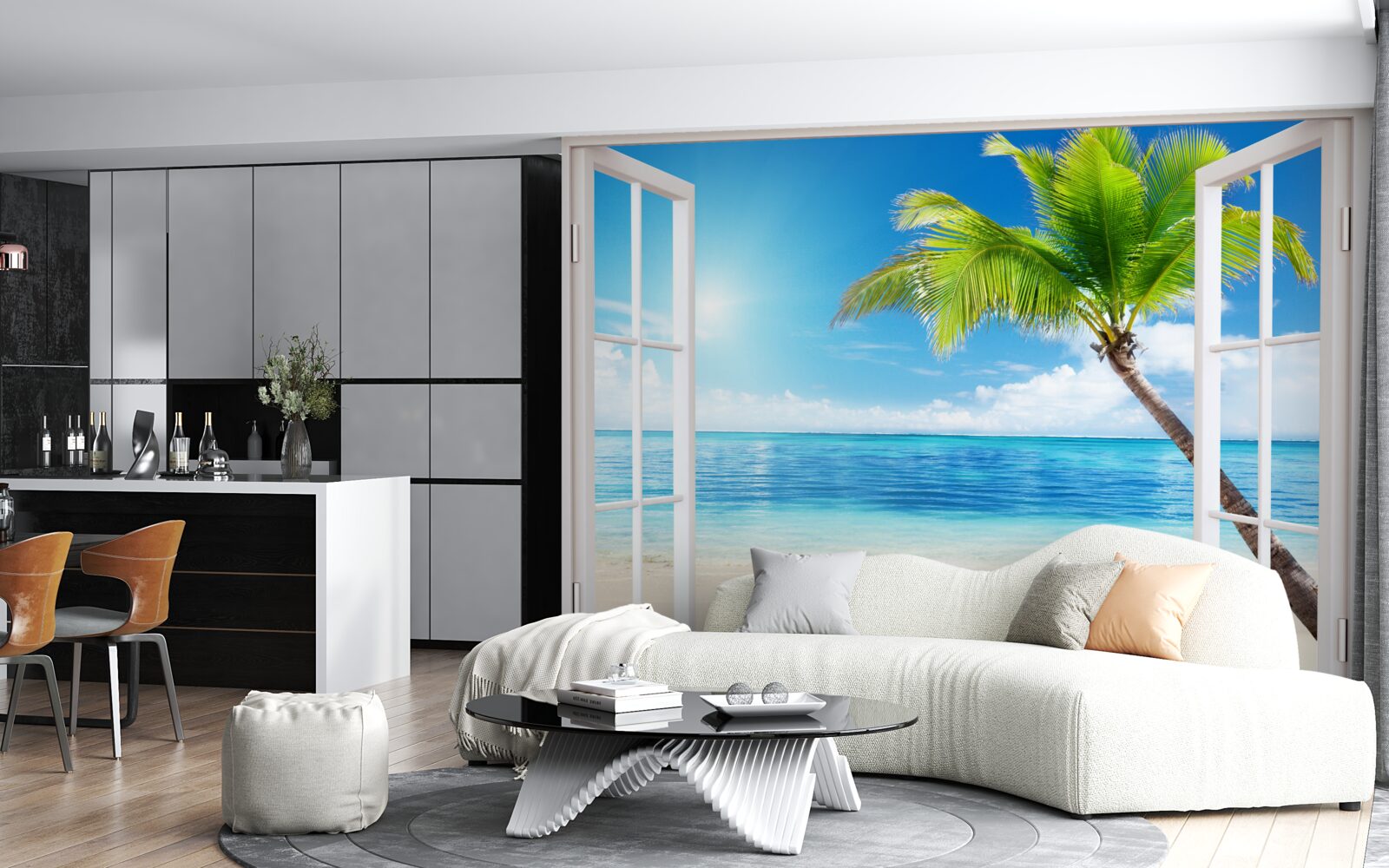 Fototapeta za oknem egzotyczna tropikalna rozkosz