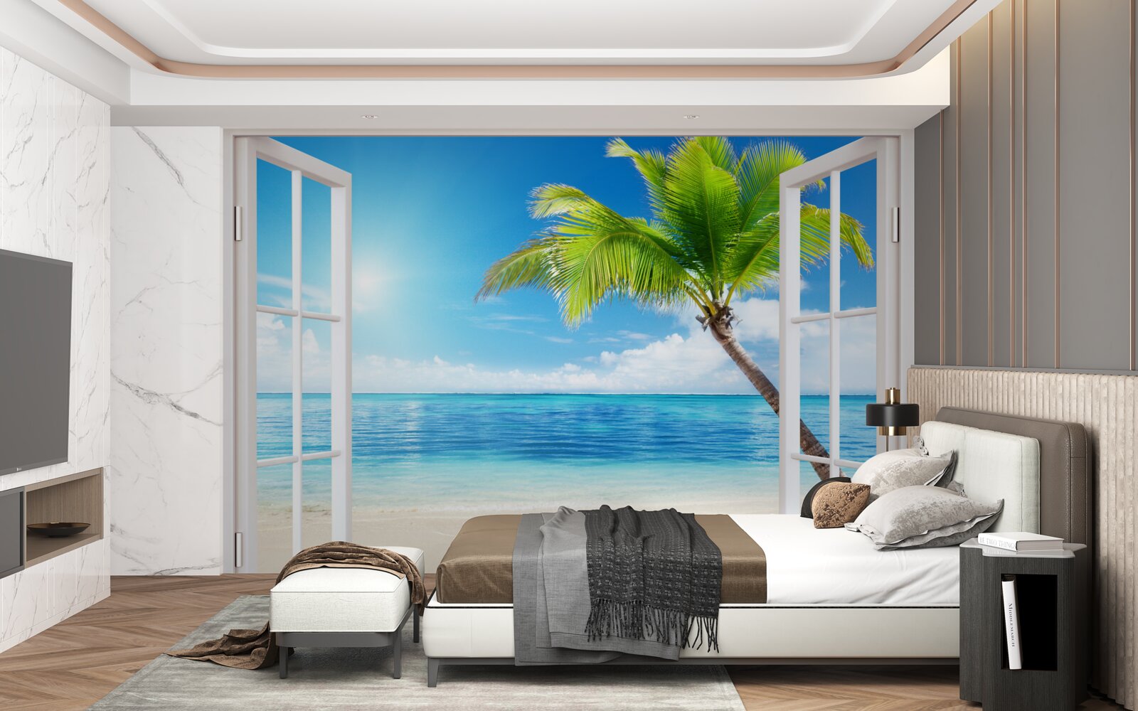 Fototapeta za oknem egzotyczna tropikalna rozkosz