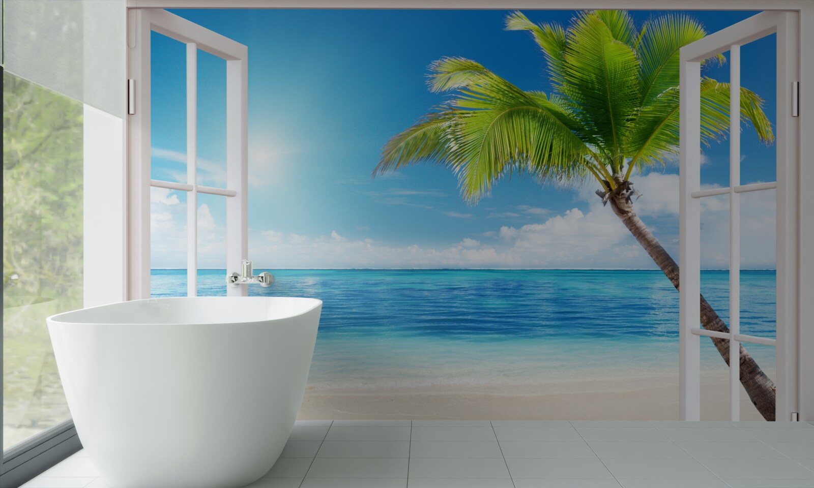 Fototapeta za oknem egzotyczna tropikalna rozkosz