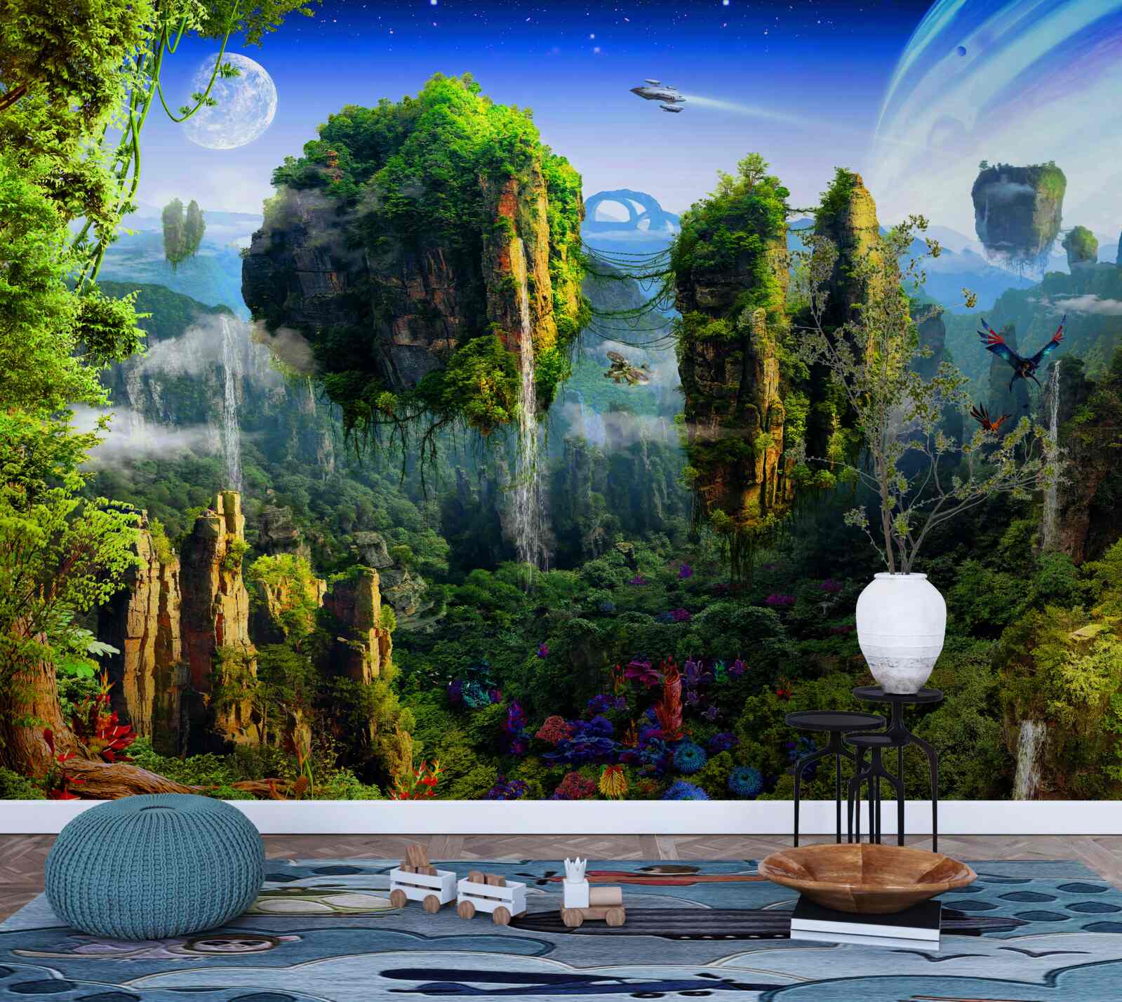 Fototapeta zielone miasto w stylu fantasy