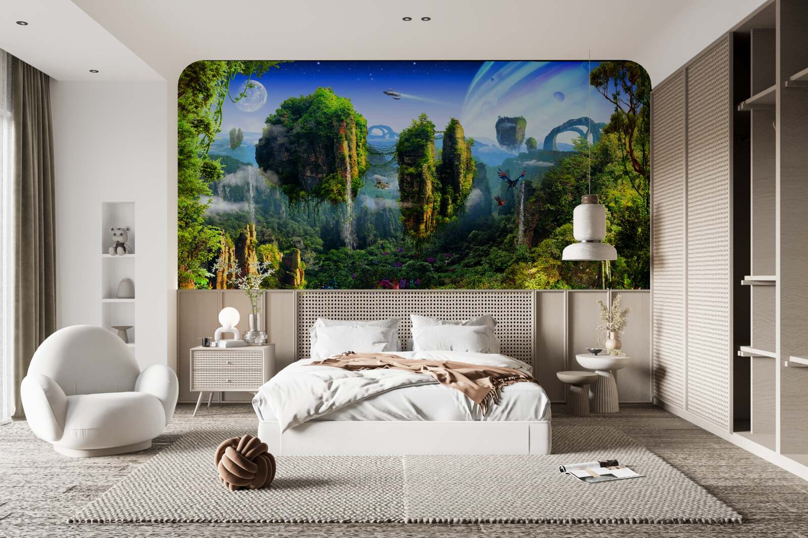 Fototapeta zielone miasto w stylu fantasy