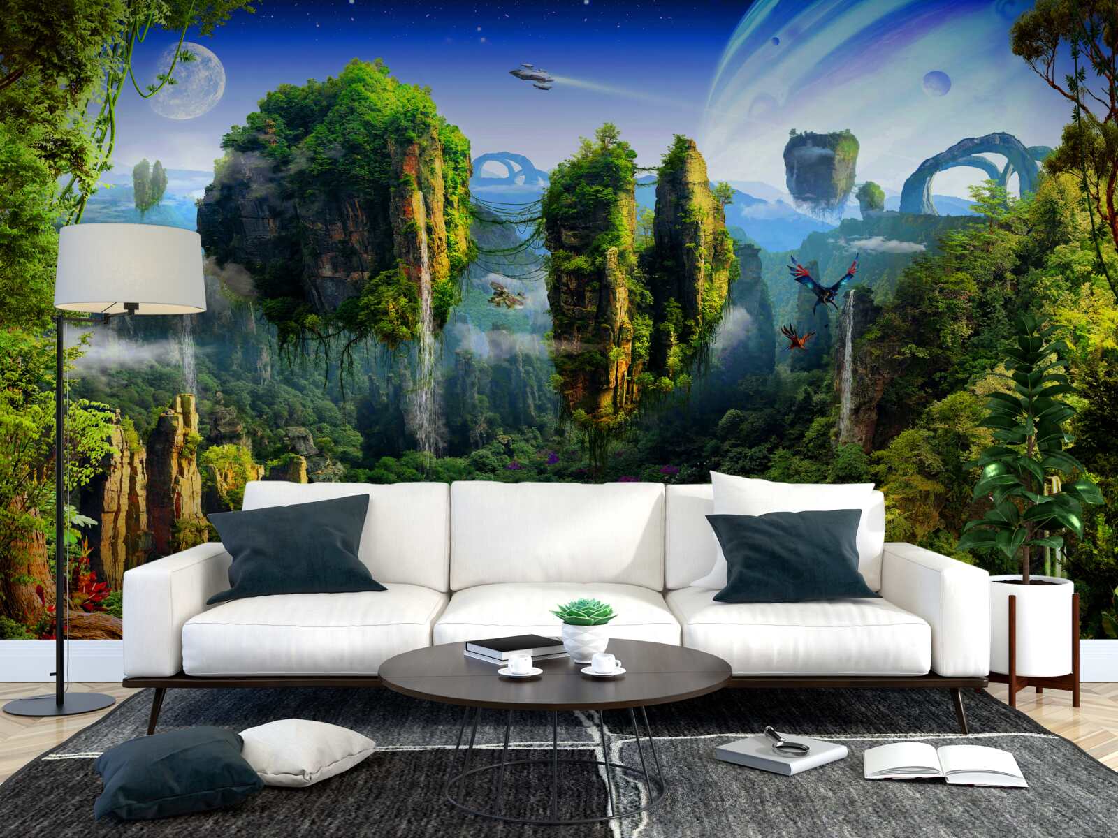 Fototapeta zielone miasto w stylu fantasy