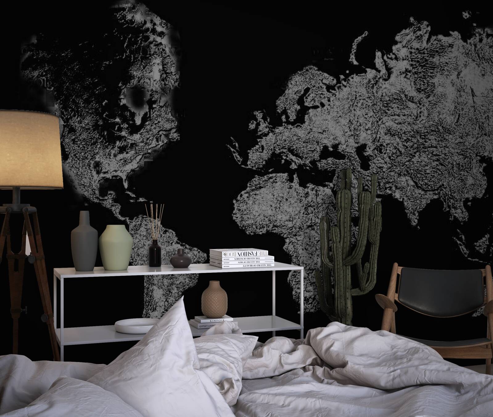 Fototapeta mapa świata z projekcją reliefową