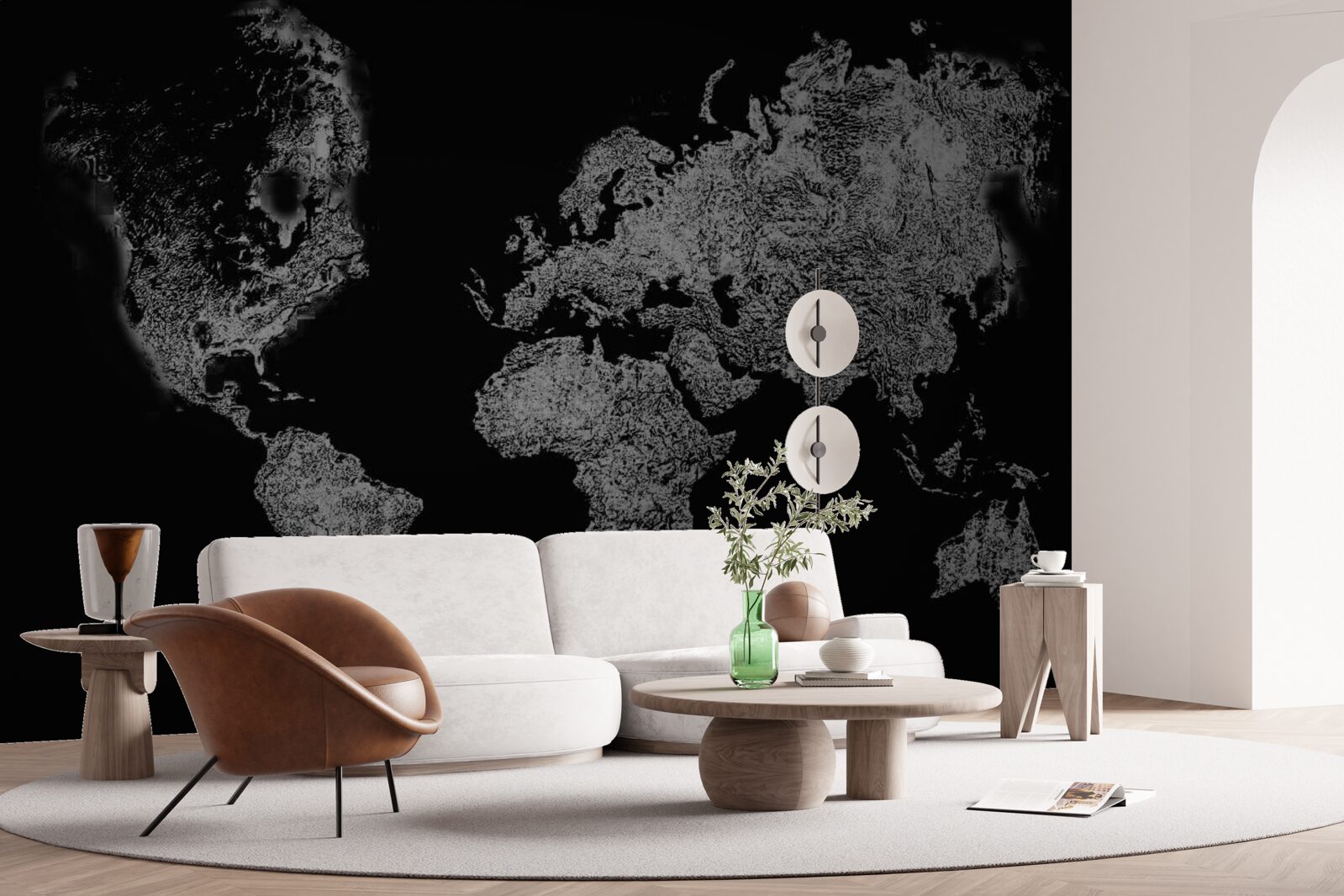 Fototapeta mapa świata z projekcją reliefową