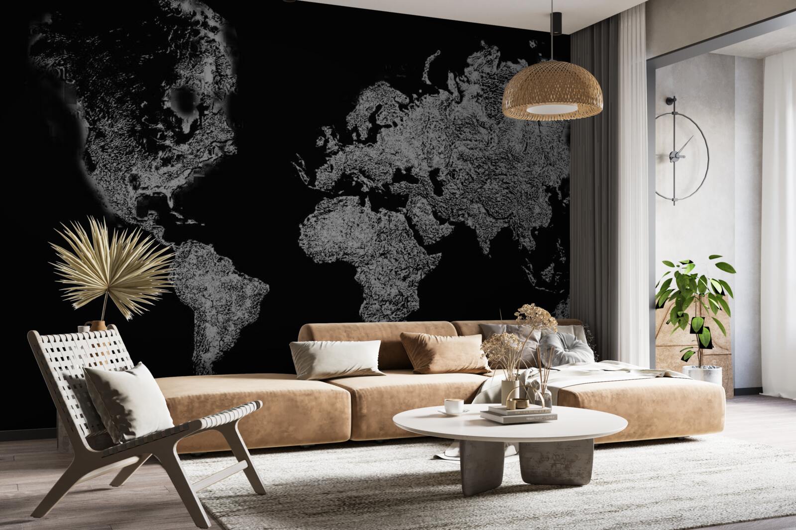 Fototapeta mapa świata z projekcją reliefową