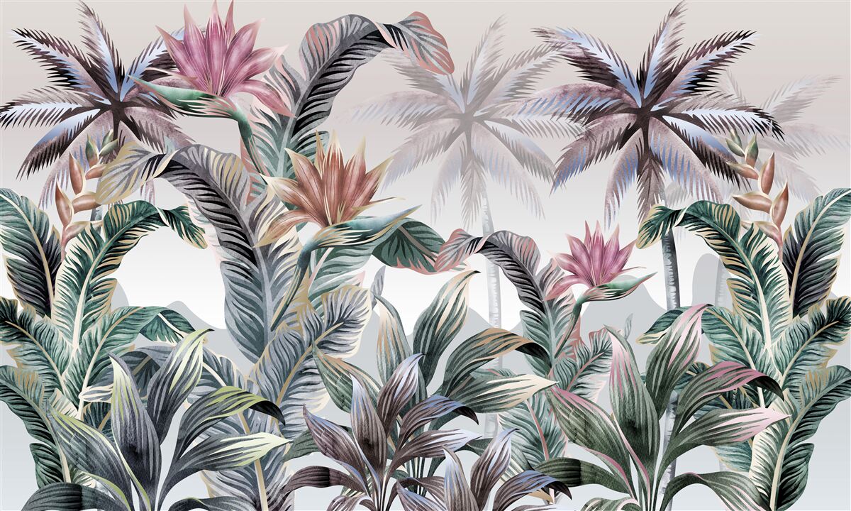 Fototapeta w dżungli rosną drzewa z liśćmi