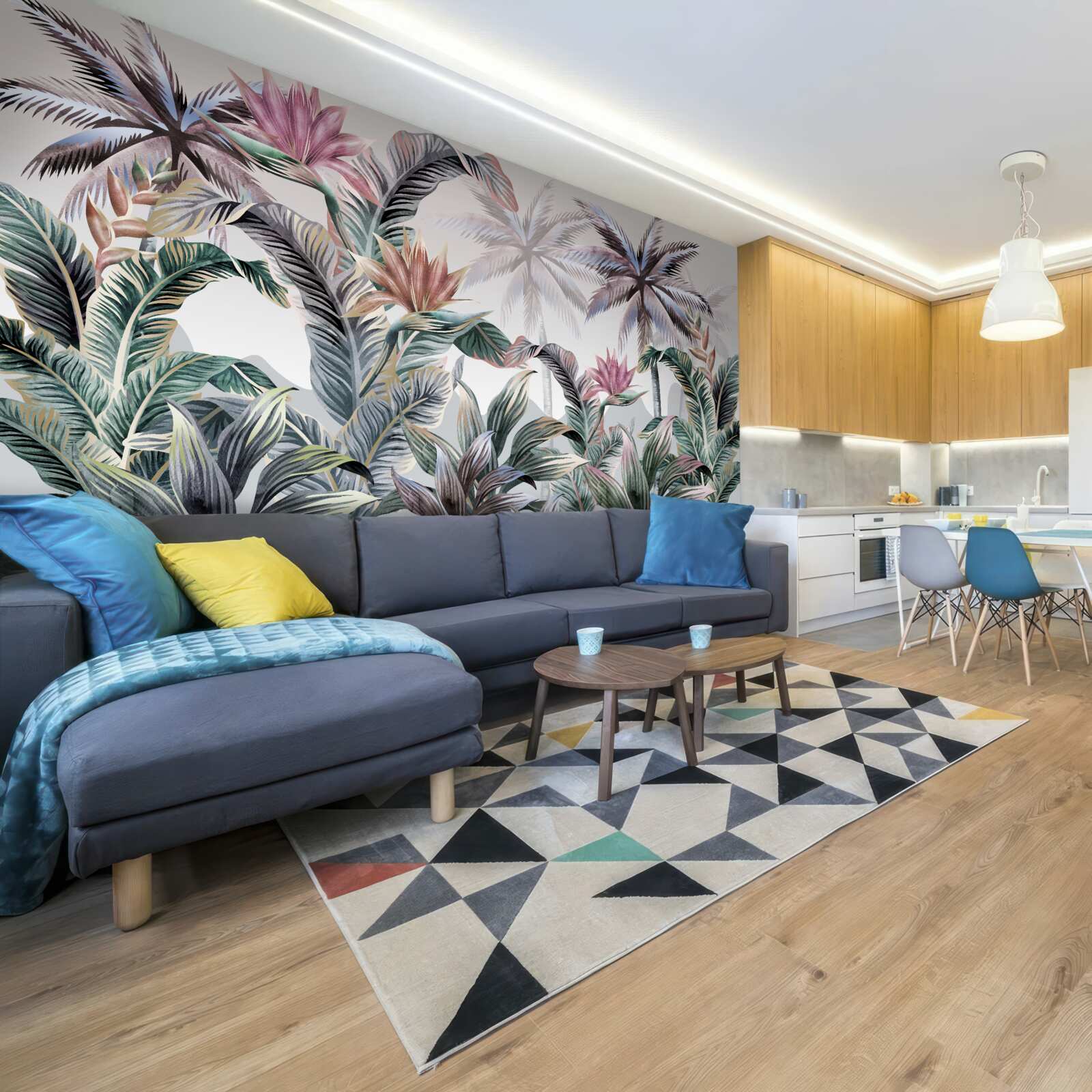 Fototapeta w dżungli rosną drzewa z liśćmi