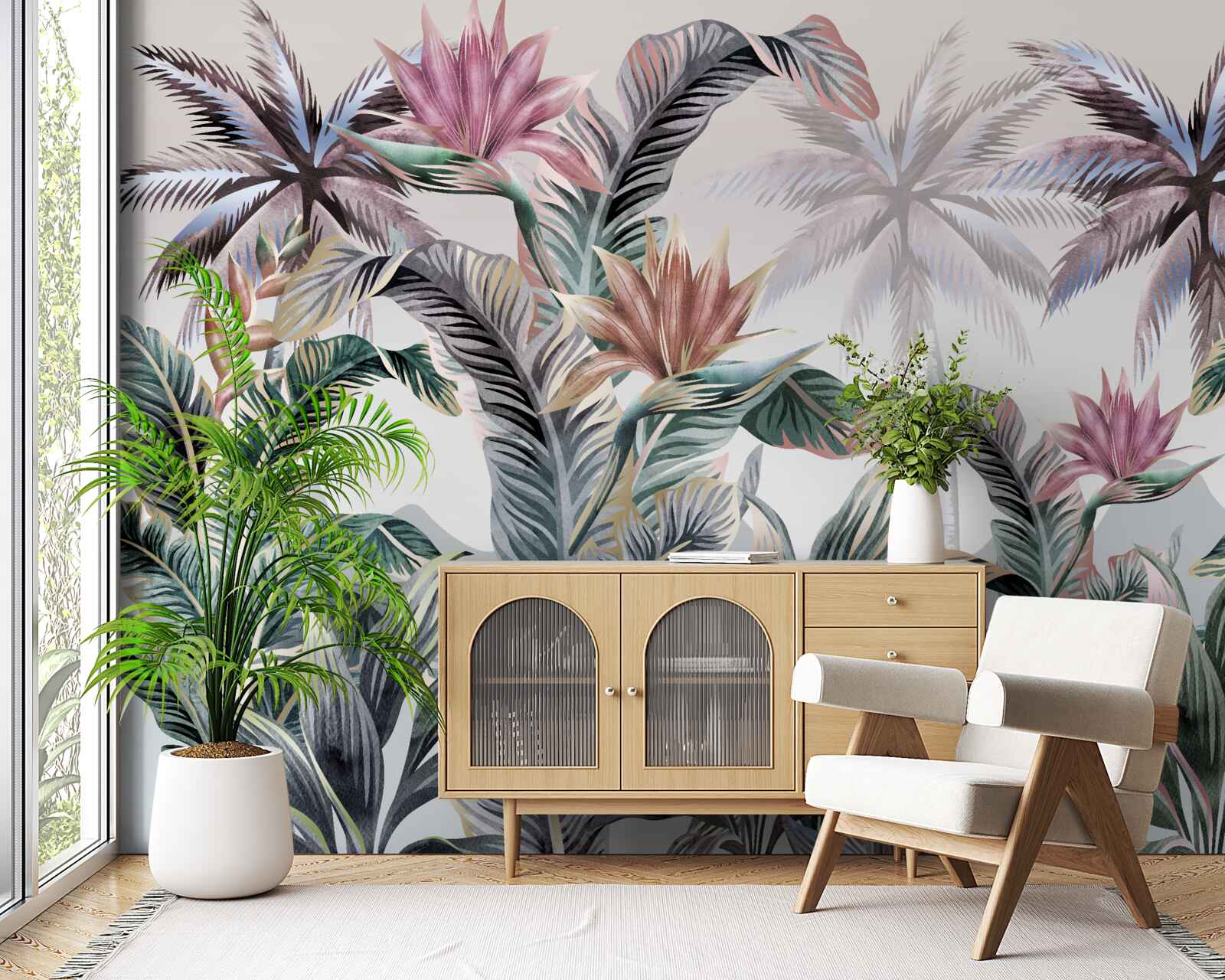 Fototapeta w dżungli rosną drzewa z liśćmi