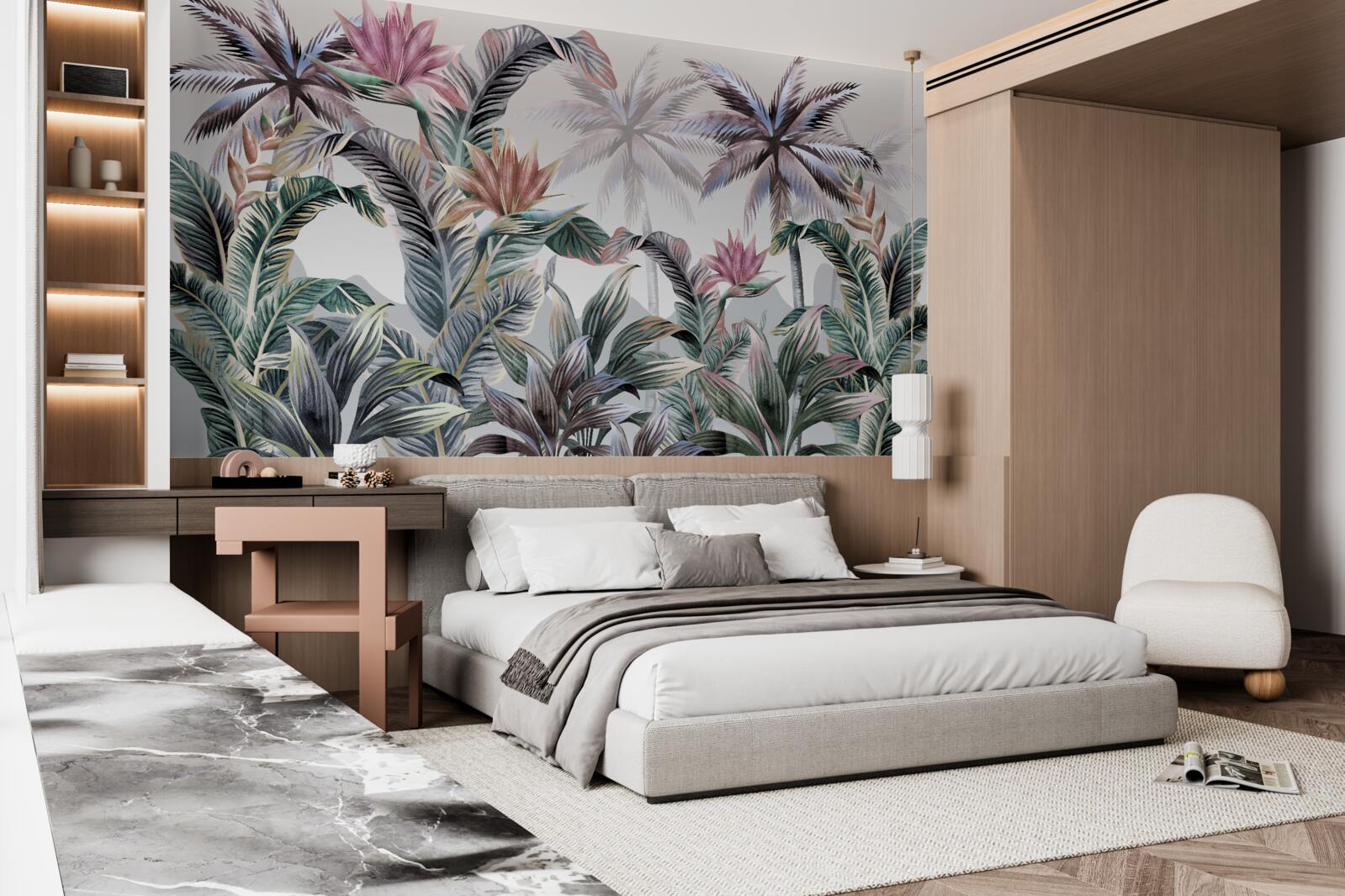 Fototapeta w dżungli rosną drzewa z liśćmi