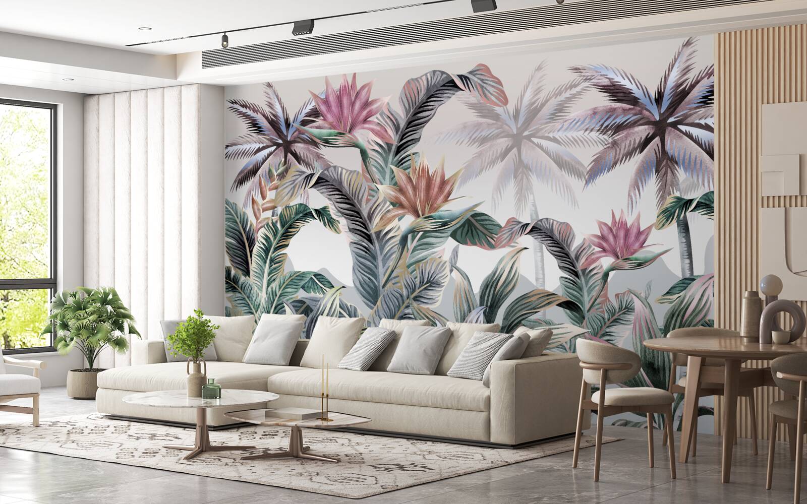 Fototapeta w dżungli rosną drzewa z liśćmi